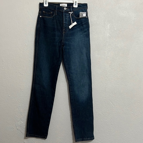 NWT Frame LeSylvie High Rise Straight Fit Button Fly Jeans Size 26 - Picture 2 of 14